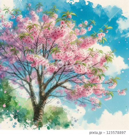 桜の木　デザインイラスト 123578897