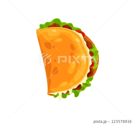 Fast food taco meal cartoon English ABC font typeface letter D. Takeaway appetizer Latin alphabet letter, street cafe vector ABC typeset D letter. Fast food menu cartoon English font typeset element 123578916