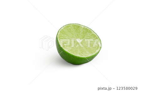 Half of fresh lime isolated. Sliced lime with shadow Half of fresh lime isolated. Sliced lime with shadow 123580029
