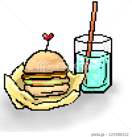 ハンバーガーとドリンクセット 123580122