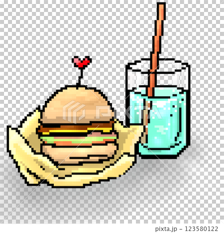 ハンバーガーとドリンクセット 123580122