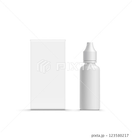 White Dropper Bottle with Box Packaging Mockup Vector White Dropper Bottle with Box Packaging Mockup Vector 123580217