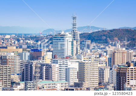 大分市街地と別府湾 佐賀関半島 123580423