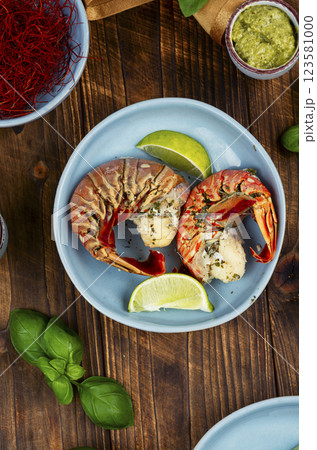 Steamed Lobster Tail, Luxury Food. Steamed Lobster Tail, Luxury Food. 123581000