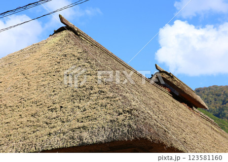 大内宿　宿場町　福島観光　大内宿町並み展示館　大内宿見晴台　江戸時代の宿場町　高倉神社 一之鳥居　 123581160