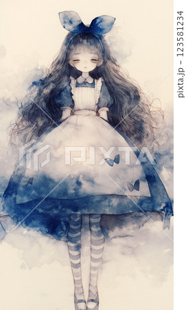 魅惑的な黒髪の少女 アリスを彷彿とさせる美麗イラスト 魅惑的な黒髪の少女 アリスを彷彿とさせる美麗イラスト 123581234