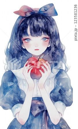 モダンなアリス 青いドレスの黒髪美少女ポートレート モダンなアリス 青いドレスの黒髪美少女ポートレート 123581236