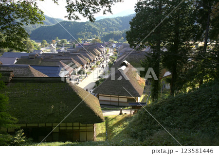 大内宿 宿場町 福島観光 大内宿町並み展示館 大内宿見晴台 江戸時代の宿場町 高倉神社 一之鳥居 大内宿 宿場町 福島観光 大内宿町並み展示館 大内宿見晴台 江戸時代の宿場町 高倉神社 一之鳥居 123581446