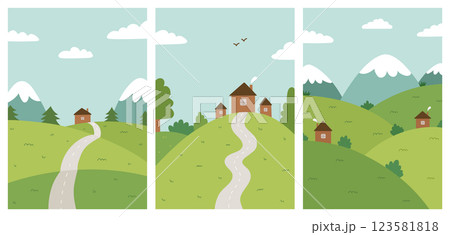 A set of spring and summer landscapes A set of spring and summer landscapes 123581818