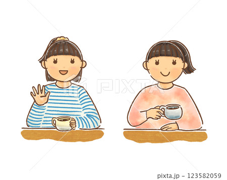 笑顔でティータイム 会話 お茶 笑顔でティータイム 会話 お茶 123582059