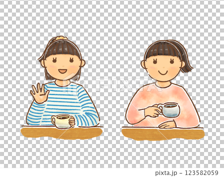 笑顔でティータイム 会話 お茶 笑顔でティータイム 会話 お茶 123582059