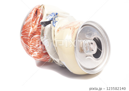 Empty crumpled can from energy drink or beer Empty crumpled can from energy drink or beer 123582140
