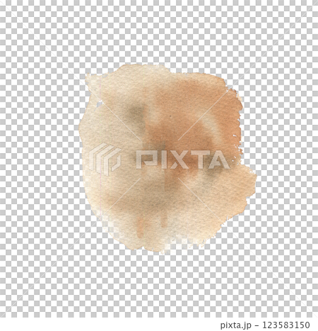 Brown watercolor brushstroke illustration. Hand drawn neutral isolated blot clipart, abstract vibrant painting for web, poster, card, background design 123583150