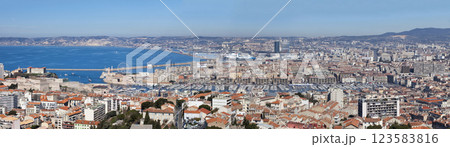 Panoramic view of the Vieux Port of Marseille 123583816