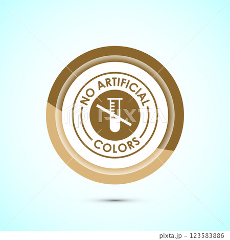 No artificial colors icon design illustration, Artificial color free symbol, Natural product, Button design No artificial colors icon design illustration, Artificial color free symbol, Natural product, Button design 123583886