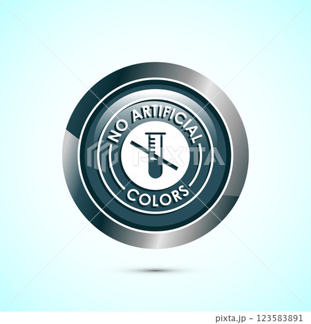 No artificial colors icon design illustration, Artificial color free symbol, Natural product, Button design No artificial colors icon design illustration, Artificial color free symbol, Natural product, Button design 123583891
