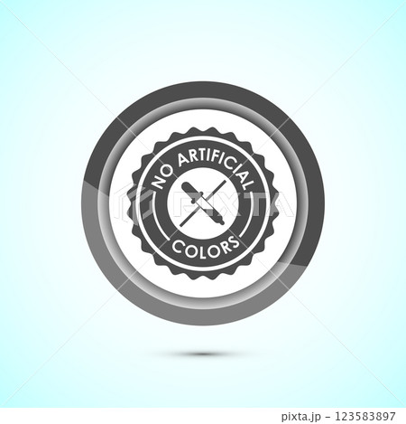 No artificial colors icon design illustration, Artificial color free symbol, Natural product, Button design 123583897