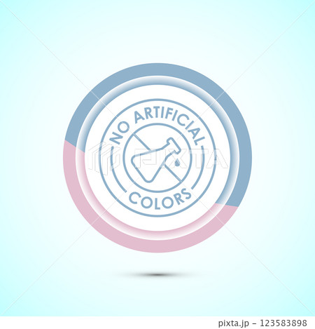 No artificial colors icon design illustration, Artificial color free symbol, Natural product, Button design 123583898