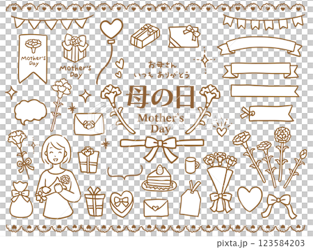 母親節插圖集(僅線) 母親節插圖集(僅線) 123584203