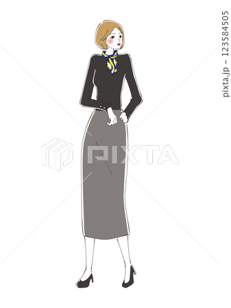 ファッションイラスト　オフィススタイル 123584505
