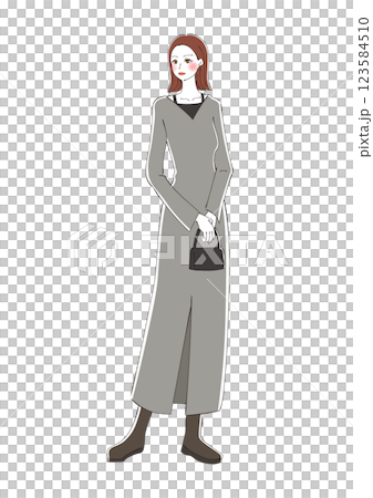 ファッションイラスト　カジュアル 123584510