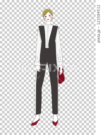 ファッションイラスト　オフィススタイル 123584512