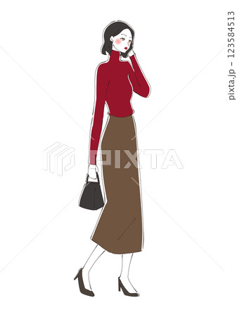 ファッションイラスト　オフィススタイル 123584513