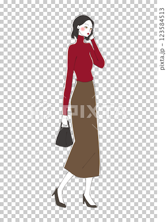 ファッションイラスト　オフィススタイル 123584513