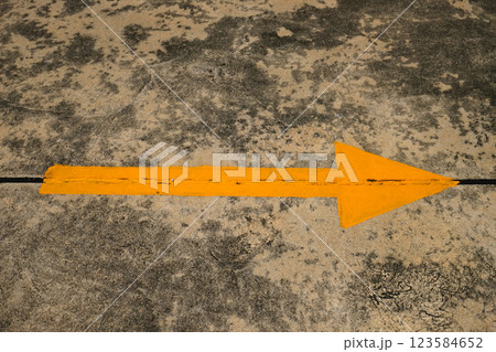 The Yellow arrow on floor street The Yellow arrow on floor street 123584652
