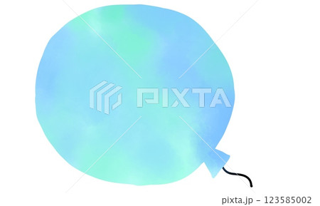 手描き水彩風カラフル風船フレーム あお 手描き水彩風カラフル風船フレーム あお 123585002