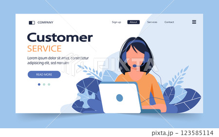 Live support concept. Business customer care service concept. Icon for contact us, support, help, phone call and website click. Flat vector illustration. Live support concept. Business customer care service concept. Icon for contact us, support, help, phone call and website click. Flat vector illustration. 123585114