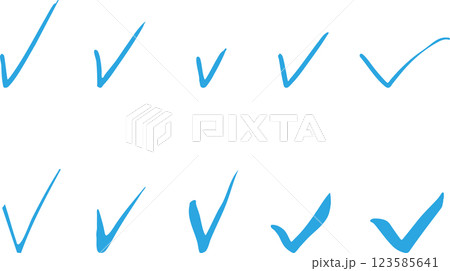 チェックマークセット 手描き チェックマークセット 手描き 123585641
