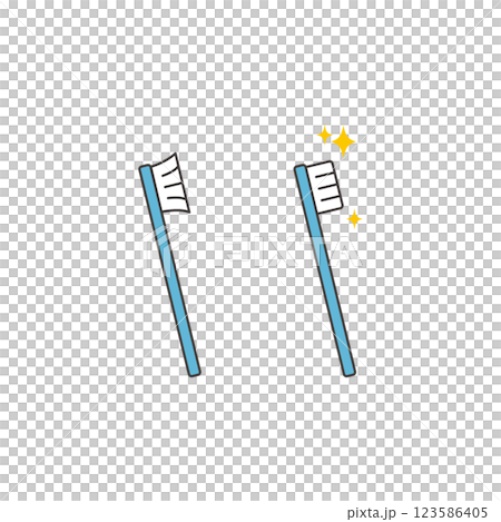 Old and new toothbrush illustration set 123586405