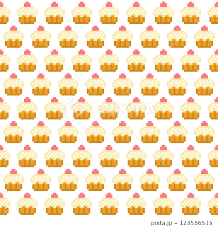 苺のショートケーキのドット絵 123586515