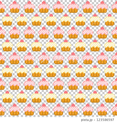 苺ホイップのショートケーキのドット絵 苺ホイップのショートケーキのドット絵 123586597