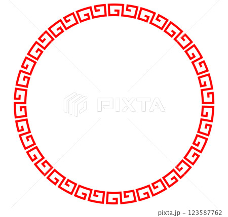 雷紋柄　中華マーク 123587762