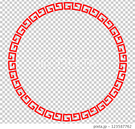 雷紋柄　中華マーク 123587762