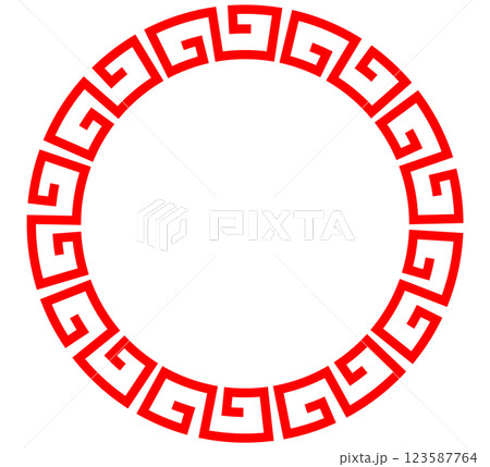 雷紋柄　中華マーク 123587764