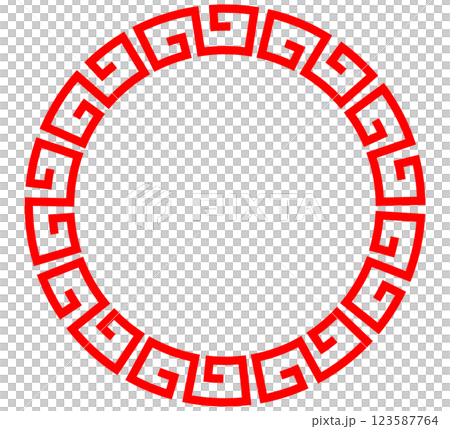 雷紋柄　中華マーク 123587764