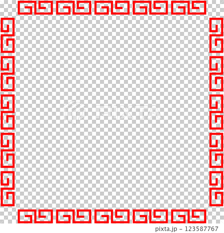 雷紋柄 中華マーク 雷紋柄 中華マーク 123587767