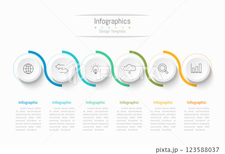 Infographic 6 options design elements for your business data. Vector Illustration. Infographic 6 options design elements for your business data. Vector Illustration. 123588037
