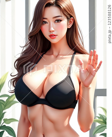 自撮りする若い女性　実況　生配信　インスタ映え　 [AI生成画像] 123588126