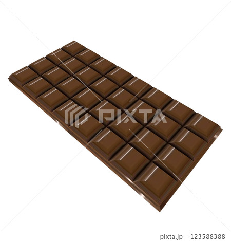 Delicious chocolate bar with square segments displayed in 3D 123588388