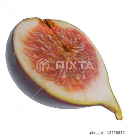 Digital rendering of a fresh, sliced fig with vibrant details 123588394