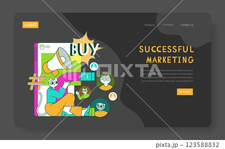 Business Cat illustration. Focus on digital marketing strategies and engagement in a playful manner. The illustration reflects the dynamic role of a cat character in advertising efforts and user Business Cat illustration. Focus on digital marketing strategies and engagement in a playful manner. The illustration reflects the dynamic role of a cat character in advertising efforts and user 123588832