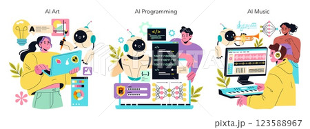 AI Hobbyist focuses on creativity through various applications of artificial intelligence. Discover the integration of AI in art, programming, and music, showcasing innovation and collaboration in 123588967