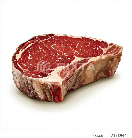 Juicy Beef Ribeye Steak Culinary Delight Clipart Gourmet Kitchen Close-Up Food Art 123589445