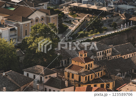 Gjirokastra Old Town Cityscape View from Castle Gjirokastra Old Town Cityscape View from Castle 123589706