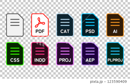 PC ファイル ドキュメント アイコン UI タイプ2 PC ファイル ドキュメント アイコン UI タイプ2 123590409