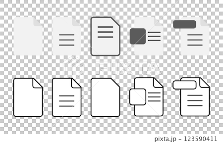 PC ファイル ドキュメント アイコン UI ノーマル シンプルタイプ 123590411